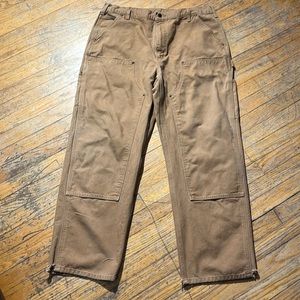 Carhartt 38x30 B136 Double Front Washed Duck Loose Pants Carhartt Brown
